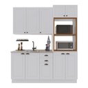 Ver imagem 2 de Armário de Cozinha Modulada Compacta Fidelitá Nara 100% MDF 3 Peças 190cm 10 Portas 2 Gavetas sem