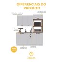 Ver imagem 5 de Armário de Cozinha Modulada Compacta Fidelitá Nara 100% MDF 3 Peças 190cm 10 Portas 2 Gavetas sem