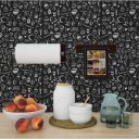 Ver imagem 2 de Papel de Parede Temático Cafeterias Cor Preta - 3,00x0,50m