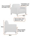 Ver imagem 3 de Conjunto Sofá 3 Lugares e Poltrona Chili Linho Off White - Sallar Home