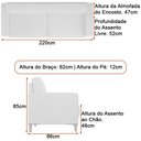 Ver imagem 4 de Conjunto Sofá 3 Lugares e Poltrona Chili Linho Off White - Sallar Home