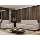 Ver imagem 1 de Conjunto Sofá 3 Lugares e Poltrona Chili Linho Off White - Sallar Home