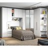 Quarto Modulado Completo Solteiro 100% Mdf 07 Peças Exclusive Branco Henn - 1