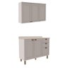 Cozinha Modulada Cristal Clássica 120cm Estilo Provençal Cor:fendi com Branco - 1