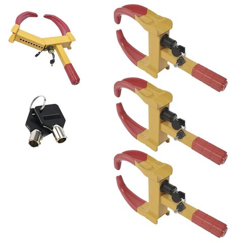 Trava de Pneu Universal Kit 3 Uni Bloqueador de Roda Moto Carro Antifurto Seguranca Roubo Reboque Ve