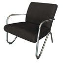 Ver imagem 5 de Kit Namoradeira + Poltrona Decorativa Bela Couro Preto Braço Cromado