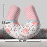 Almofada de Amamentação Travesseiro Flores Aviões Rosa Pássaros - 3
