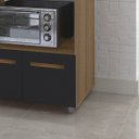 Ver imagem 7 de Balcão Multiuso Angela 2 Portas com Espaço para Forno Moblis: Savana Preto