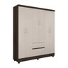Guarda-Roupa Casal 6 Portas Flash Ii Ebano Off-White Demobile - 1