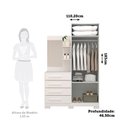 Ver imagem 4 de Guarda-Roupa Solteiro 2 Portas 4 Gavetas com Espelho Flex Color 100% MDF 110cm Zínia Espresso Móveis Branco/Rosa/Azul/Lilás