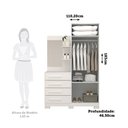 Ver imagem 4 de Guarda Roupa Solteiro 110cm 2 Portas e 4 Gavetas com Espelho Flex Color 100% Mdf Melissa 