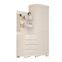 Ver imagem 2 de Guarda-Roupa Solteiro 2 Portas 4 Gavetas com Espelho Flex Color 100% MDF 110cm Zínia Espresso Móveis Branco/Rosa/Azul/Lilás