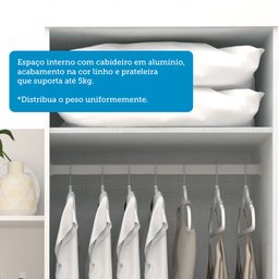 Guarda Roupa Solteiro 110cm 2 Portas e 4 Gavetas com Espelho Flex Color 100% Mdf Melissa  - 8