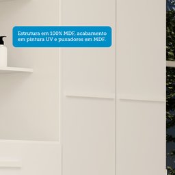 Guarda Roupa Solteiro 110cm 2 Portas e 4 Gavetas com Espelho Flex Color 100% Mdf Melissa  - 9