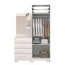 Ver imagem 3 de Guarda-Roupa Solteiro 2 Portas 4 Gavetas com Espelho Flex Color 100% MDF 110cm Zínia Espresso Móveis Branco/Rosa/Azul/Lilás