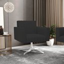 Ver imagem 2 de Kit 2 Poltronas Giratória Viena Gomada Veludo Preto Base Cromada - D’Rossi