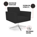 Ver imagem 6 de Kit 2 Poltronas Giratória Viena Gomada Veludo Preto Base Cromada - D’Rossi