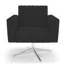 Ver imagem 3 de Kit 2 Poltronas Giratória Viena Gomada Veludo Preto Base Cromada - D’Rossi