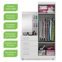 Ver imagem 5 de Guarda-Roupa Solteiro com Espelho 2 Portas 4 Gavetas Melissa Acp Móveis