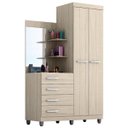 Ver imagem 3 de Guarda-Roupa Solteiro com Espelho 2 Portas 4 Gavetas Melissa Acp Móveis