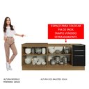 Ver imagem 6 de Kit com 2 Balcões de Cozinha Madesa Lux 4 Portas 3 Gavetas (Sem Tampo e Pia) Rustic/Preto