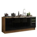 Ver imagem 3 de Kit com 2 Balcões de Cozinha Madesa Lux 4 Portas 3 Gavetas (Sem Tampo e Pia) Rustic/Preto