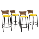Ver imagem 1 de Kit 4 Bancos para Bancada Cozinha Gourmet Junco Cappuccino Balcão Ilha Banqueta 60cm Itagold