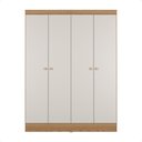 Ver imagem 4 de Guarda-roupa Solteiro 4 Portas Jacob 135 Cm - Carvalho C/ Off White