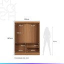 Ver imagem 7 de Guarda-roupa Solteiro 4 Portas Jacob 135 Cm - Carvalho C/ Off White