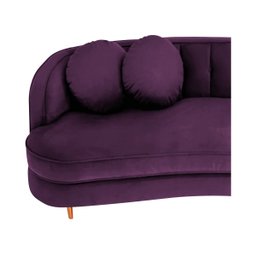 Sofá Curvo 3 Lugares Orgânico Sala Recepção Escritório Decorativo Luxo Panamá 185cm Suede - 5