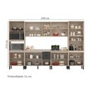 Ver imagem 3 de Cozinha Modulada Completa 18 Portas 02 Gavetas Firenze Avena Touch Grafito Demóbile