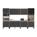 Ver imagem 1 de Cozinha Modulada Completa 18 Portas 02 Gavetas Firenze Avena Touch Grafito Demóbile