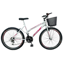 Ver imagem 1 de BICICLETA ARO 26 BNT CADENCE 21V MTB FREIO V-BRAKE FEMININA:Branco com Pink