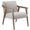 Ver imagem 1 de Poltrona Decorativa Flavia tecido linho cru madeira maciça - Poltronas do Sul