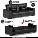 Ver imagem 4 de Sofá Cama Decorativo 210cm Beesley Pu Preto Brilho - Gran Belo