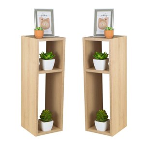 Kit 2 Mesa de Cabeceira Carvalho Cama Solteiro Quarto Sala 20cm