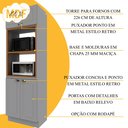 Ver imagem 5 de Cozinha Modulada 3 Peças 1 Torre Quente 1 Balcão sem Tampo 1 Aéreo 100% MDF com Rodapé Bari Cinza/Titanio Fosco