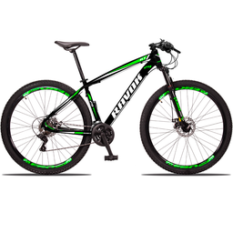 Bicicleta Aro 29 Mountain Bike Urbana 21 Marchas Velocidades Alavanca Alumínio:verde/19" - 1