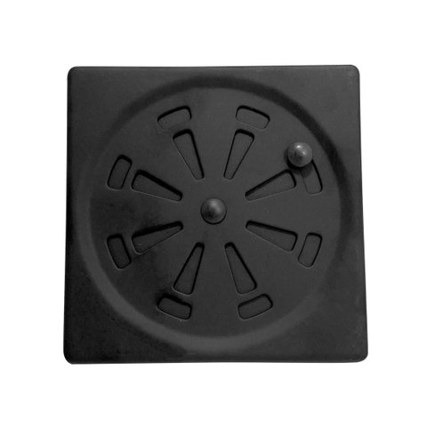 Ralo Grelha Quadrado Preto 10x10 Abre e Fecha Black Inox 201