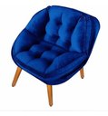 Ver imagem 3 de Kit 02 Poltrona Decorativa California Suede Azul Marinho Pés Palito - Fina Mobília