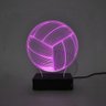 Abajur e Luminária Bola de Vôlei de Acrílico com Led Rosa - 1