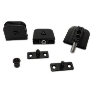 Kit janela pivotante para vidro temperado blindex - Preto