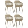 Kit 4 Cadeiras de Jantar Estofada Marcela - Nude Escuro - 1