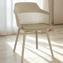 Ver imagem 2 de Kit 4 Cadeiras de Jantar Estofada Marcela - Nude Escuro