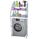 Ver imagem 4 de Rack Portatil 3 Prateleiras Organizador Lavanderia Banheiro Utilidades Maquina Lavar Casa Azul