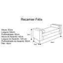 Ver imagem 4 de Recamier Divã Felix Baú 160cm Estofado Luiz Xv Sofá 2 Lugares Suede Branco para Sala de Estar Consu