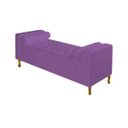 Ver imagem 2 de Recamier Divã Felix Baú 195cm Estofado Luiz Xv Sofá 2 Lugares Suede Roxo para Sala de Estar Consult