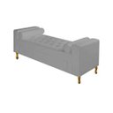 Ver imagem 2 de Recamier Divã Felix Baú 195cm Estofado Luiz Xv Sofá 2 Lugares Suede Cinza para Sala de Estar Consul