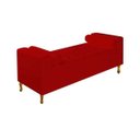 Ver imagem 1 de Recamier Divã Felix Baú 140cm Estofado Luiz Xv Sofá 2 Lugares Suede Vermelho para Sala de Estar Con