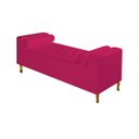 Ver imagem 2 de Recamier Divã Baú 140cm Estofado Félix Luiz xv Sofá 2 Lugares Suede Pink para Sala de Estar Consultó